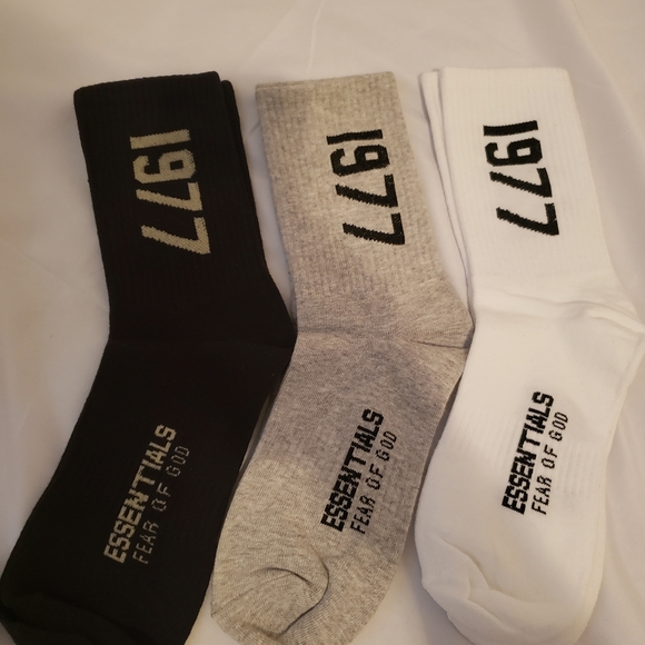 Essentials Casual Socks - Black, Gray, White - Picture 1 of 2